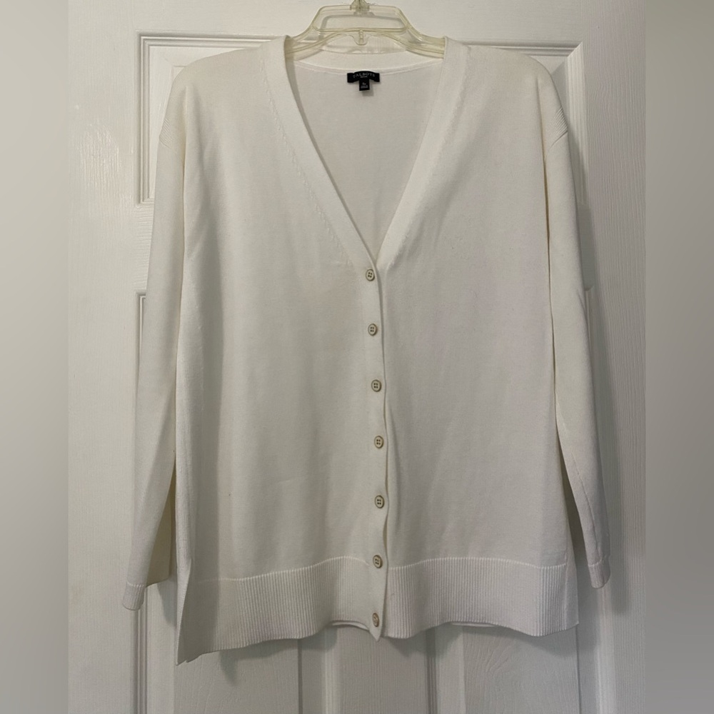 Talbots Ivory Button-Up Cardigan - Picture 2 of 7